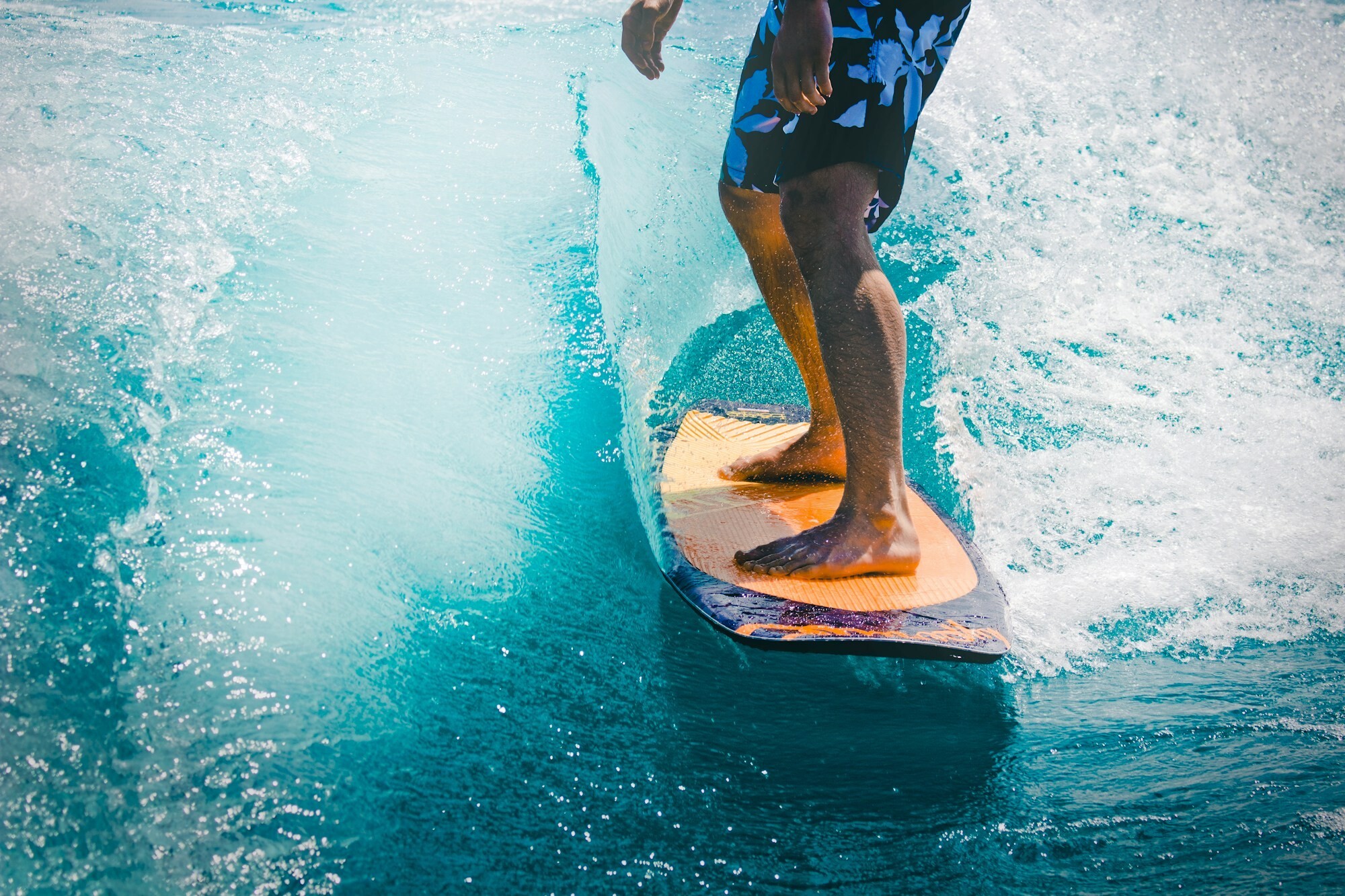 A person on a surf board